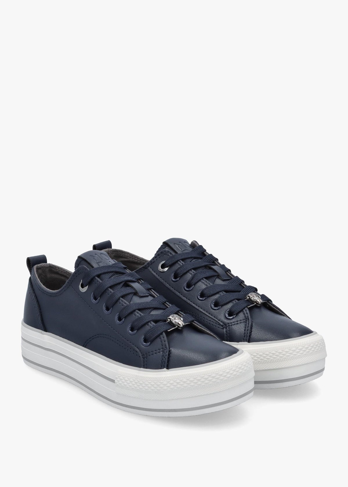 Bagnol Navy Leather Trainers