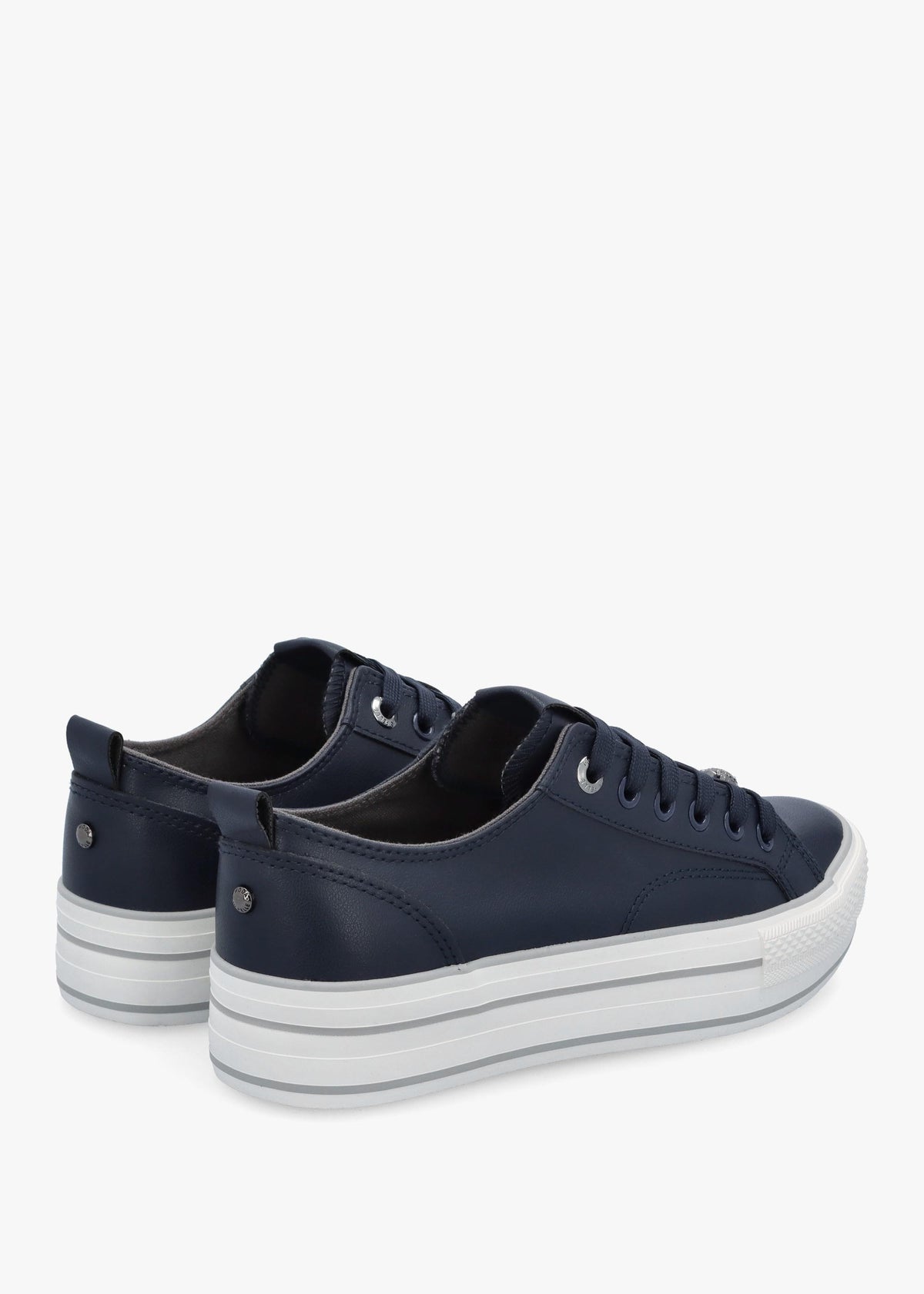 Bagnol Navy Leather Trainers