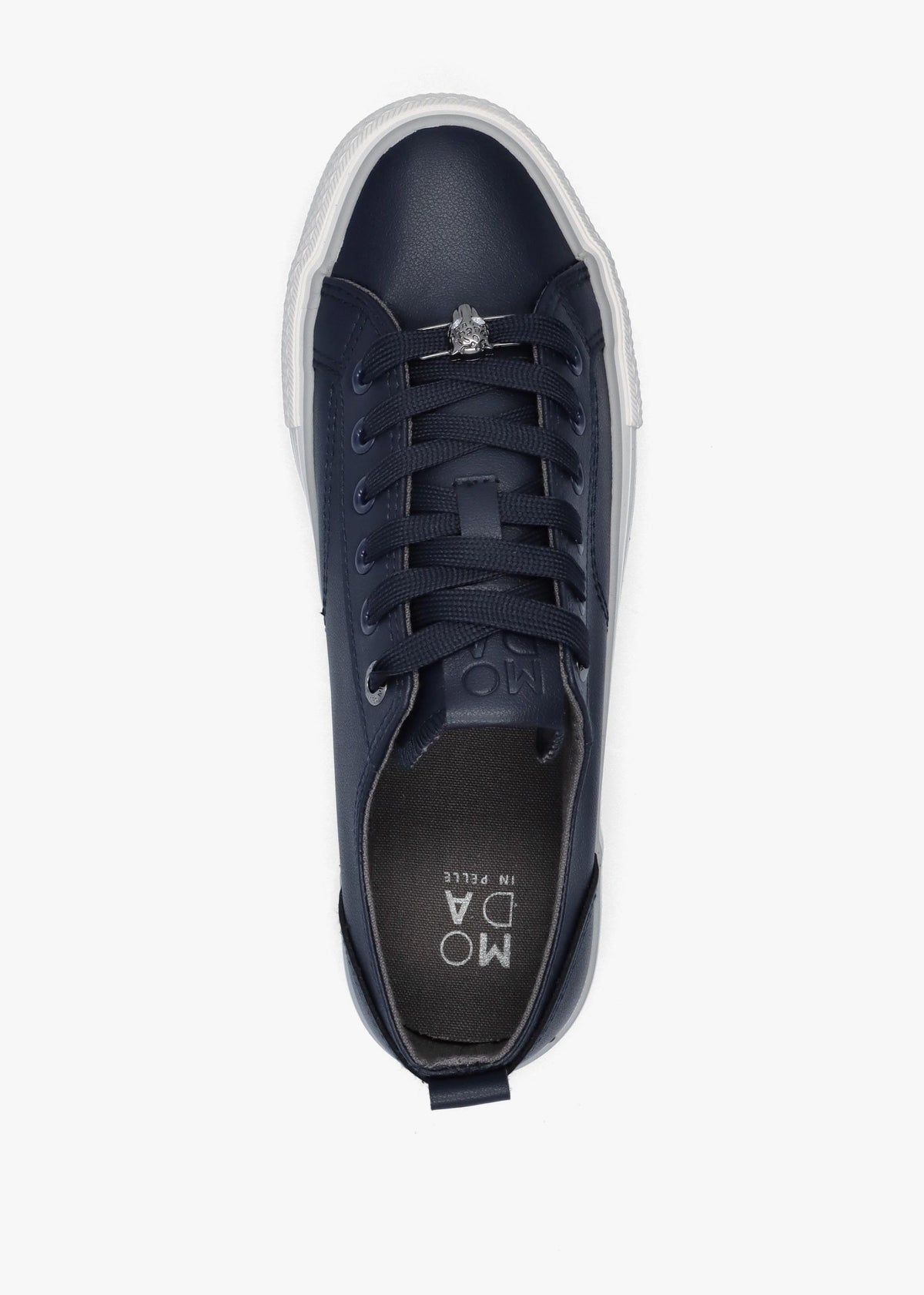 Bagnol Navy Leather Trainers
