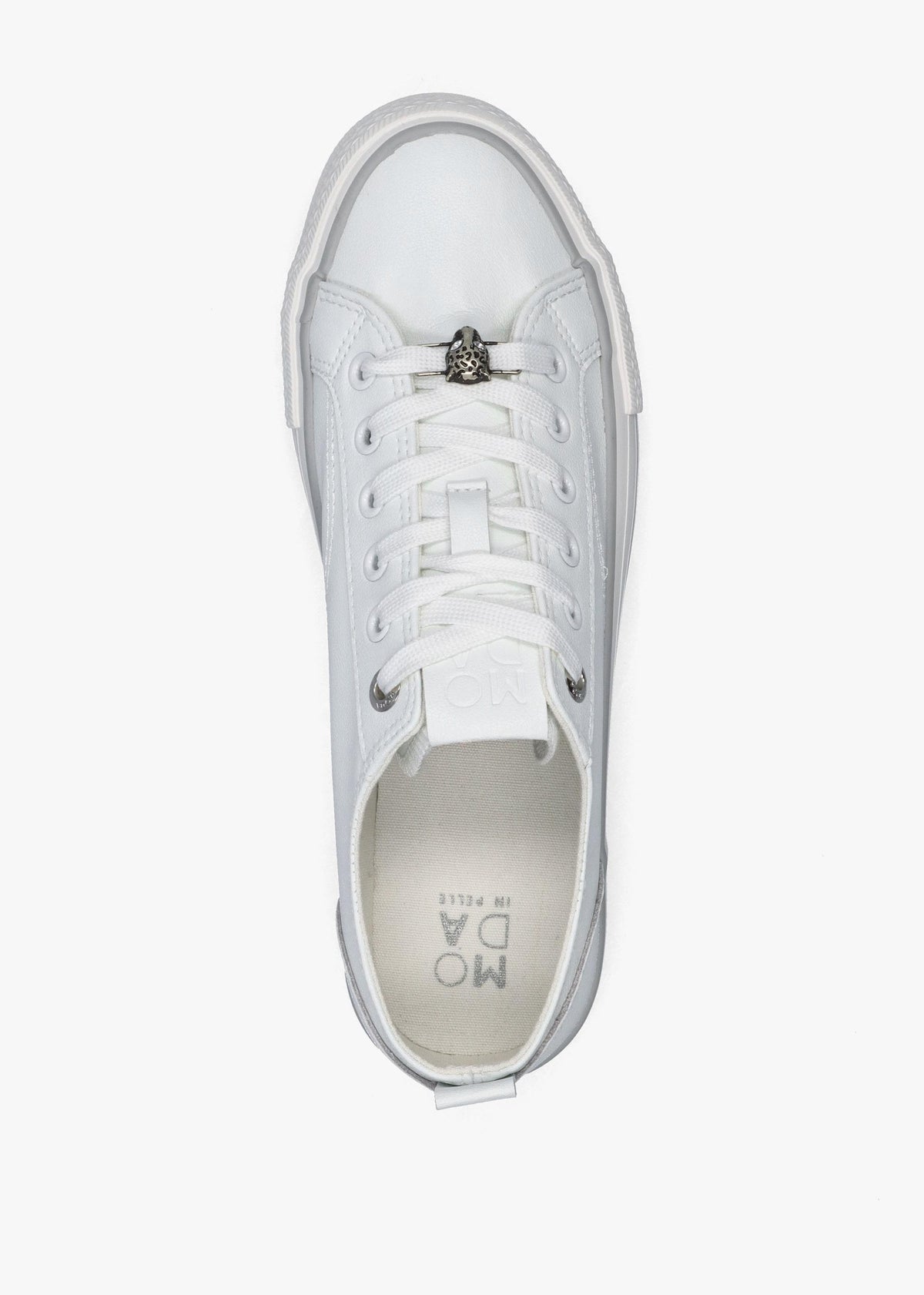 Bagnol White Leather Trainers