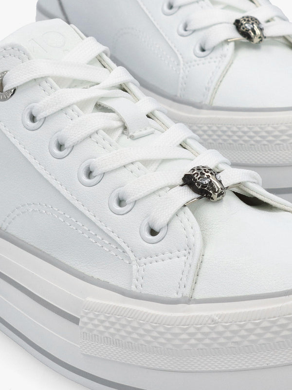 Bagnol White Leather Trainers