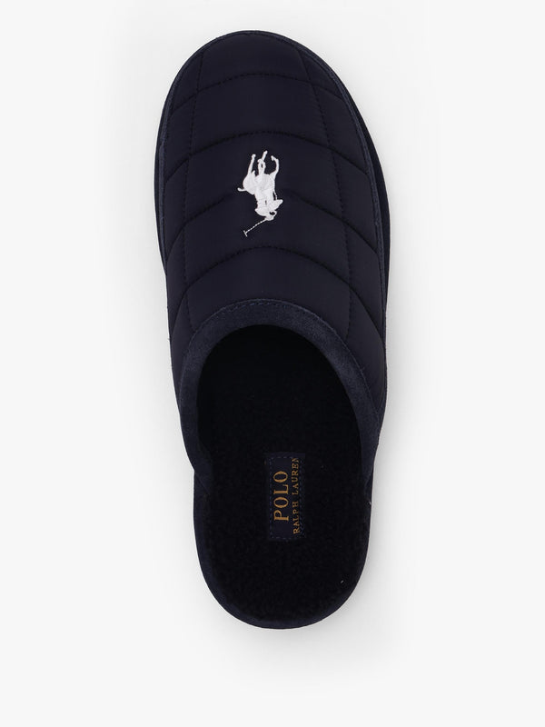 Men’s Reade Suede Trim Quilted Navy White Scuff Slippers