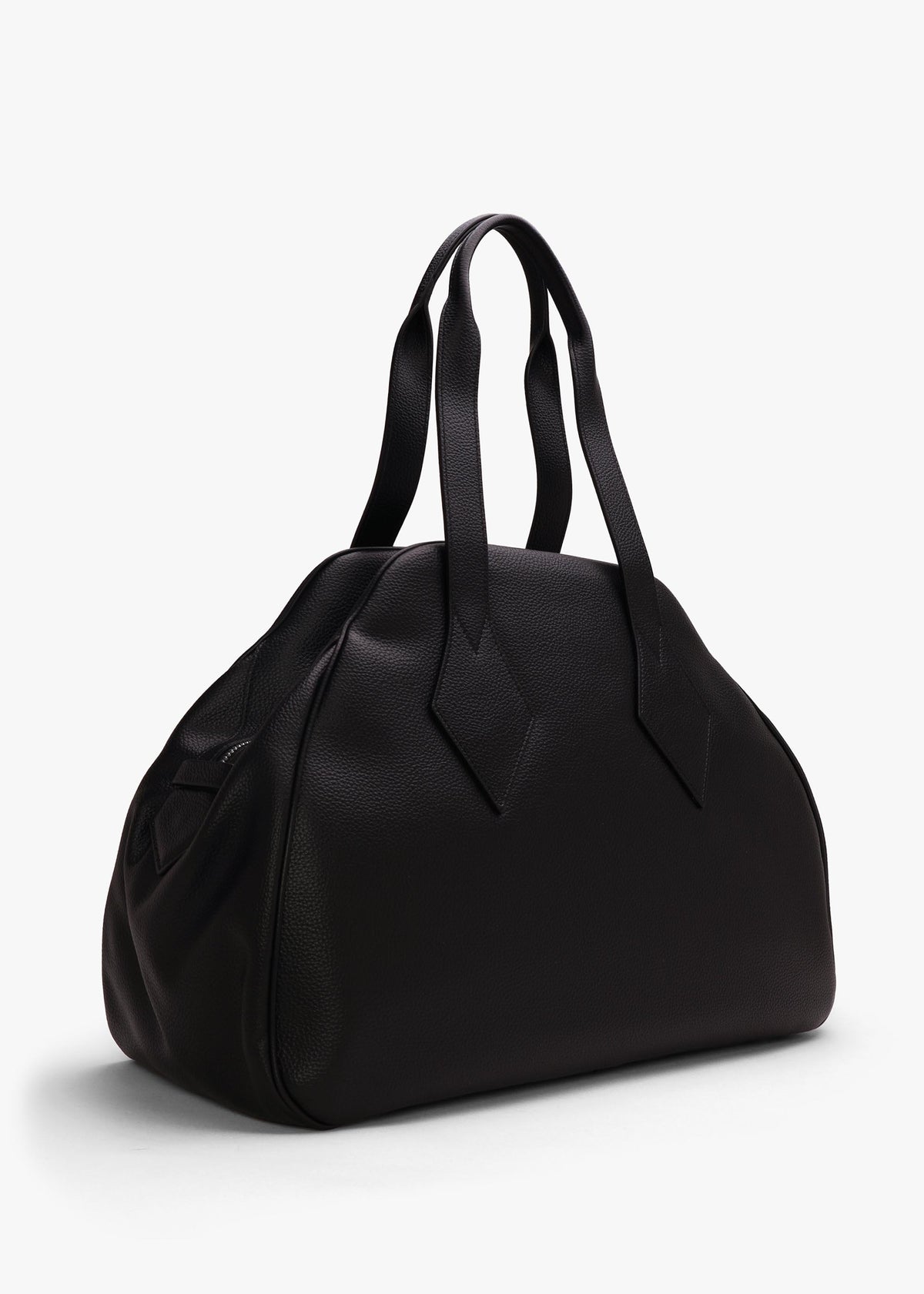 Men's Large Yasmine Black PU Grain Tote Bag