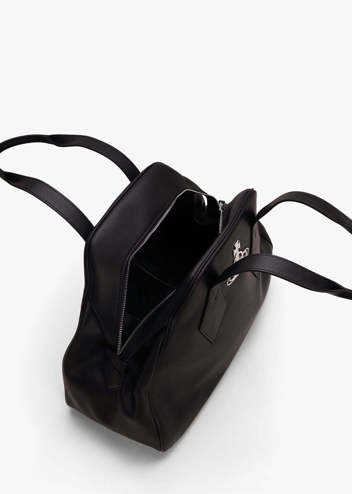 Men's Large Yasmine Black PU Grain Tote Bag