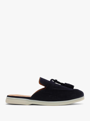 Siani Navy Suede Loafer Mules