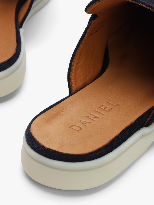 Siani Navy Suede Loafer Mules