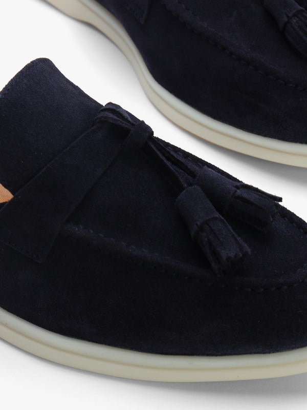 Siani Navy Suede Loafer Mules
