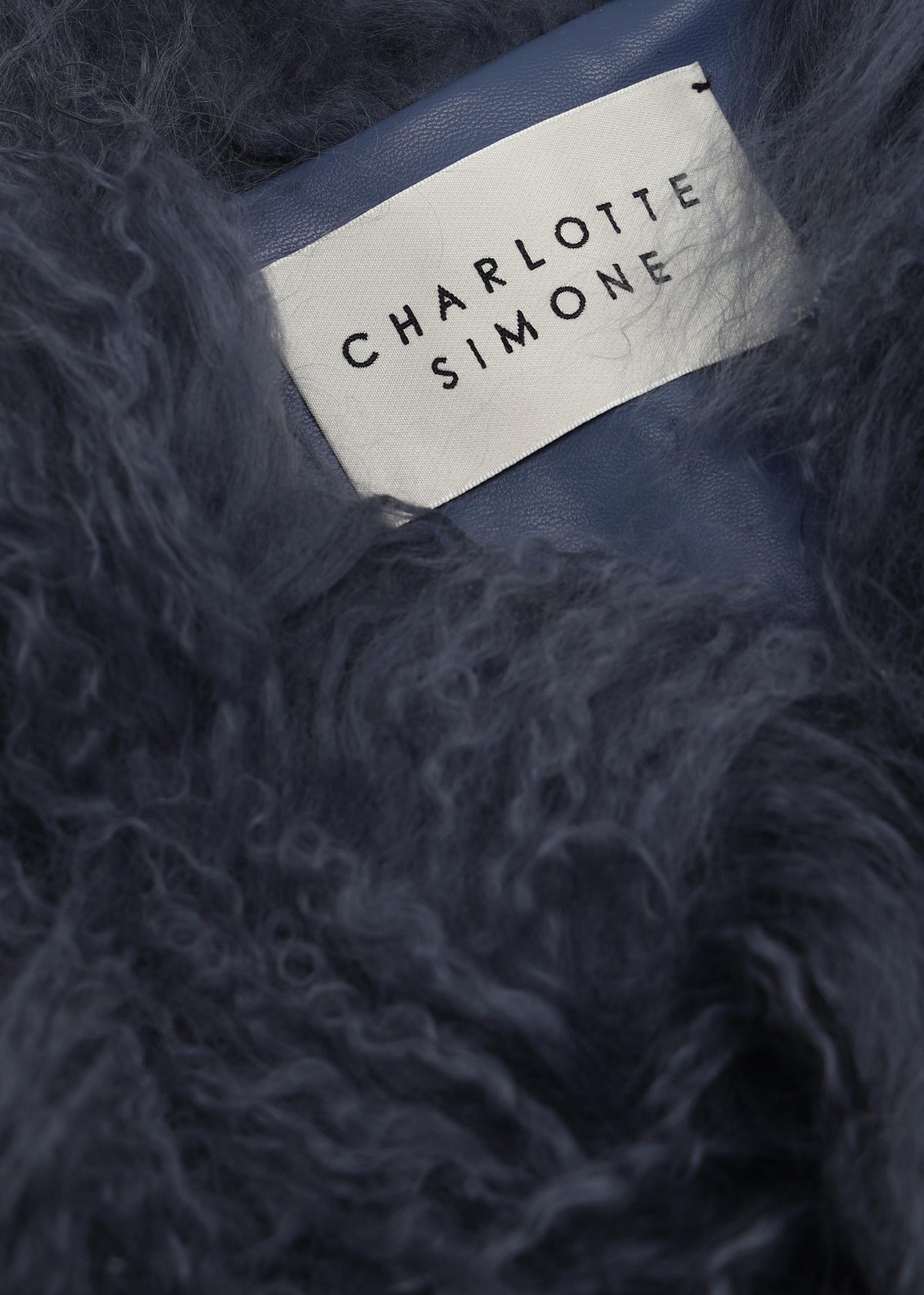 Minnie Blue Mongolian Lambswool Cropped Jacket