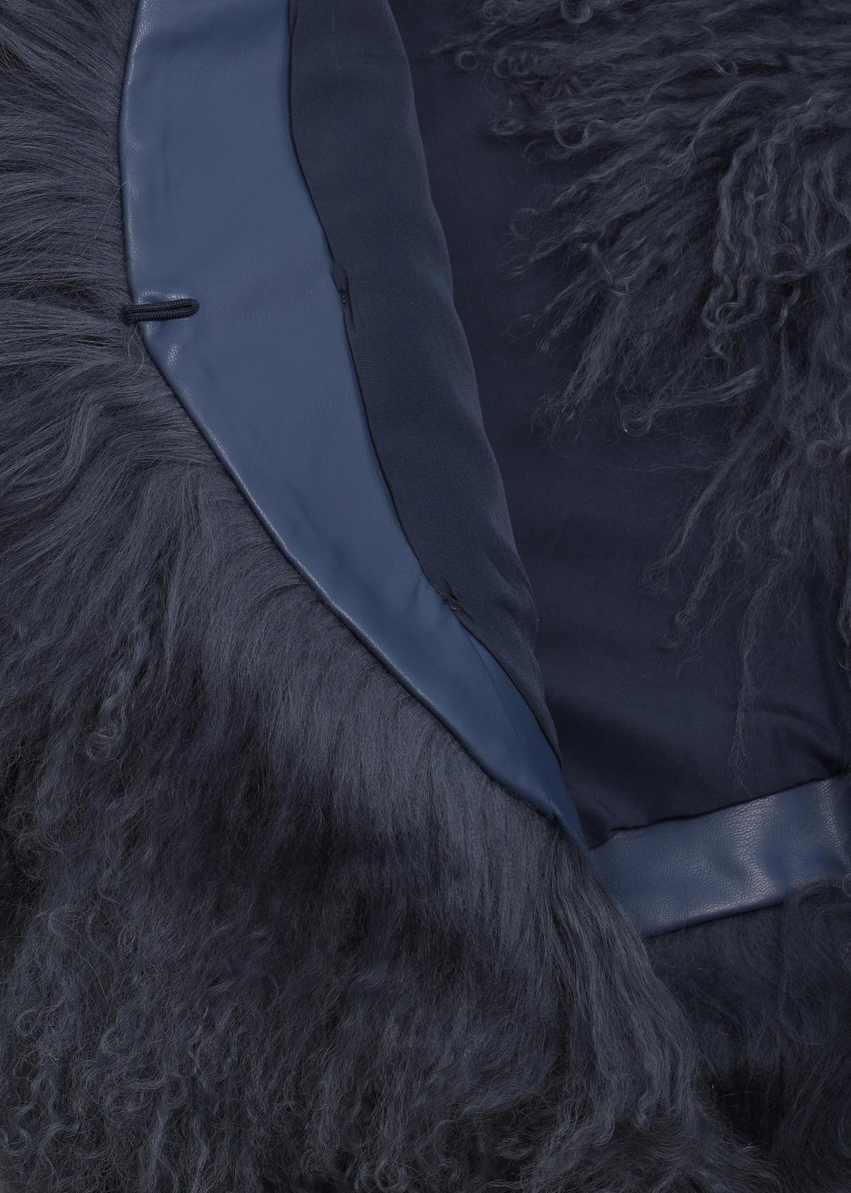 Minnie Blue Mongolian Lambswool Cropped Jacket