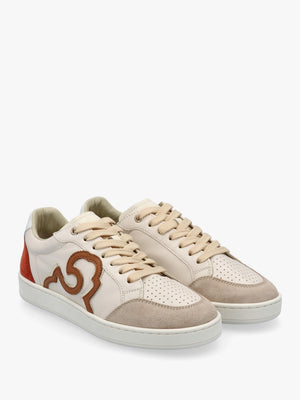 Acanto Basket Cream Leather Low Profile Trainers