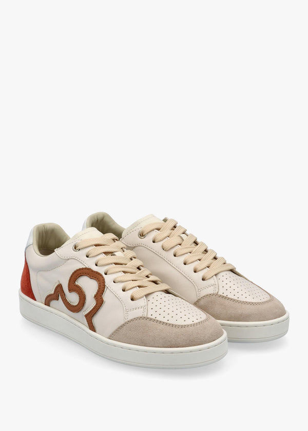 Acanto Basket Cream Leather Low Profile Trainers