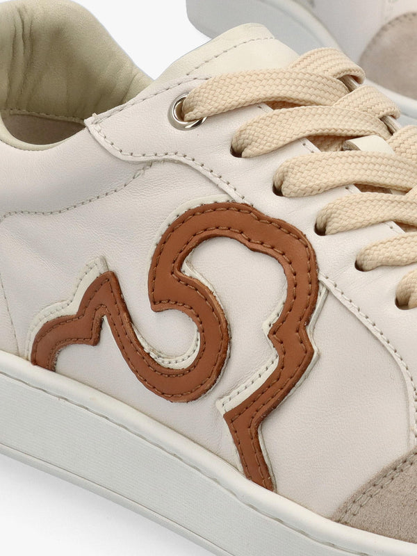 Acanto Basket Cream Leather Low Profile Trainers