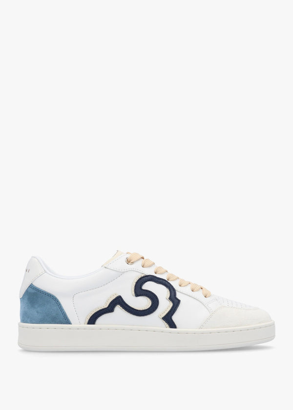 Acanto Basket White Leather Low Profile Trainers