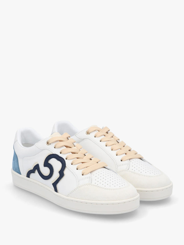 Acanto Basket White Leather Low Profile Trainers