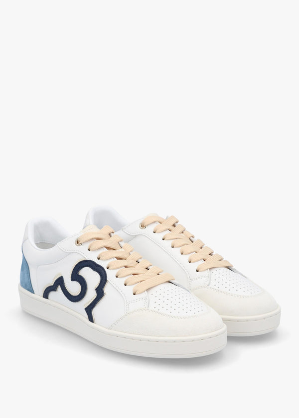 Acanto Basket White Leather Low Profile Trainers