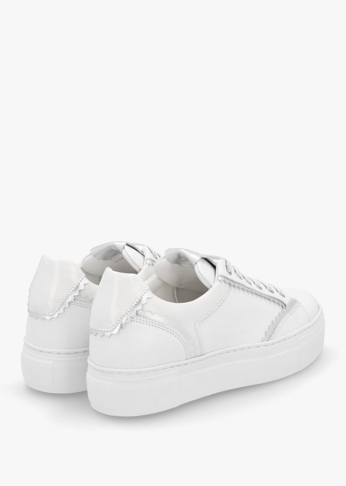 Jaggy White Leather Flatform Trainers