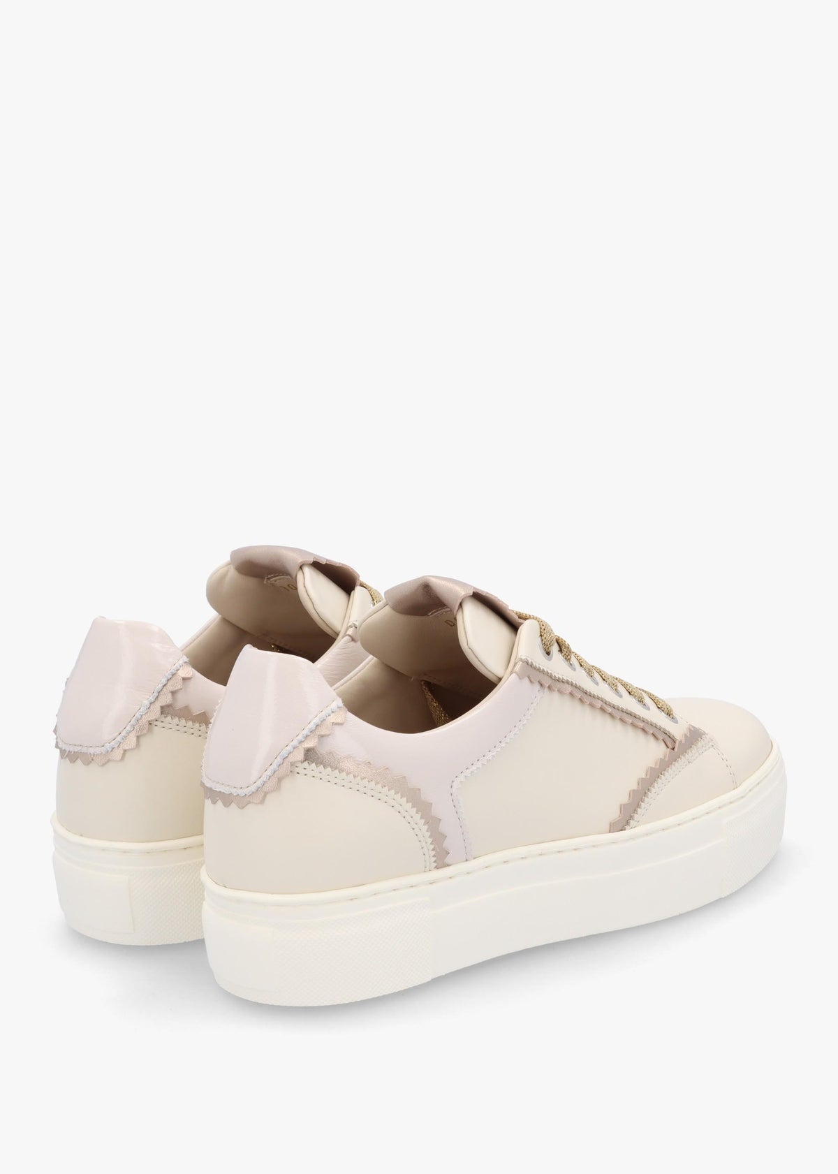Jaggy Cream Leather Flatform Trainers