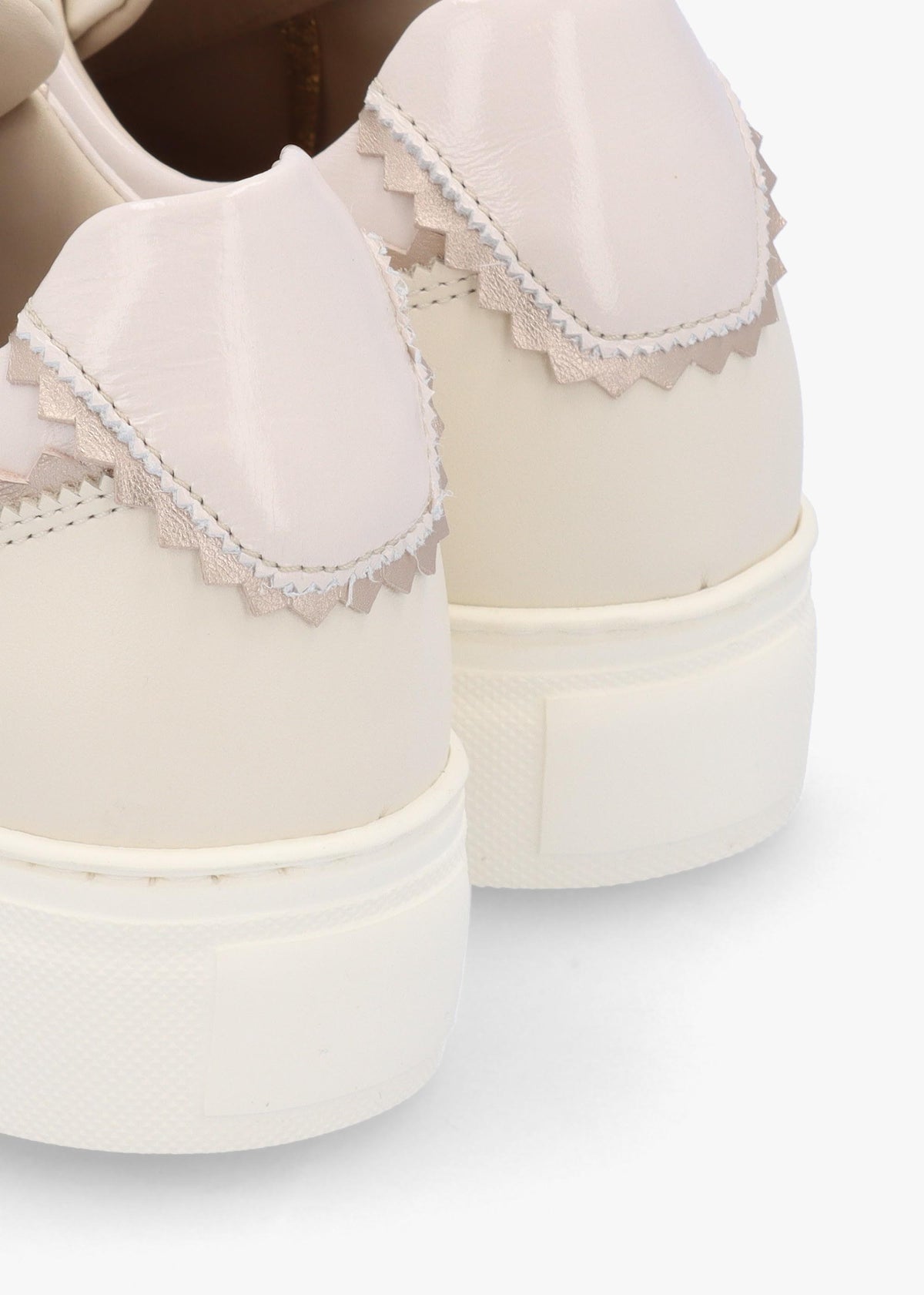 Jaggy Cream Leather Flatform Trainers