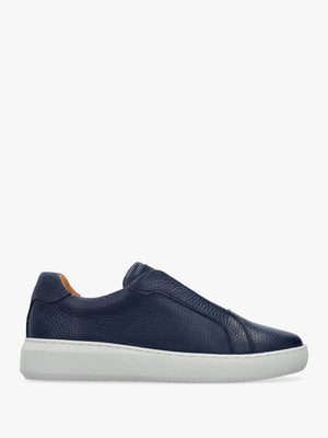 Viola Navy Tumbled Leather Low Profile Trainers