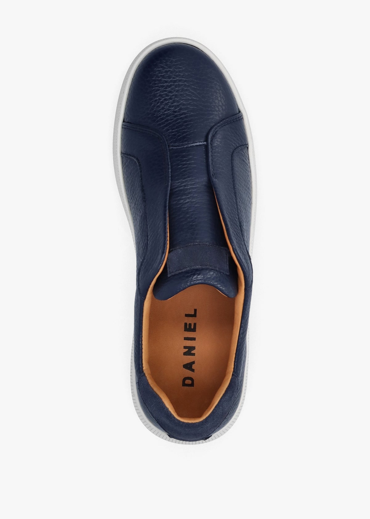 Viola Navy Tumbled Leather Low Profile Trainers