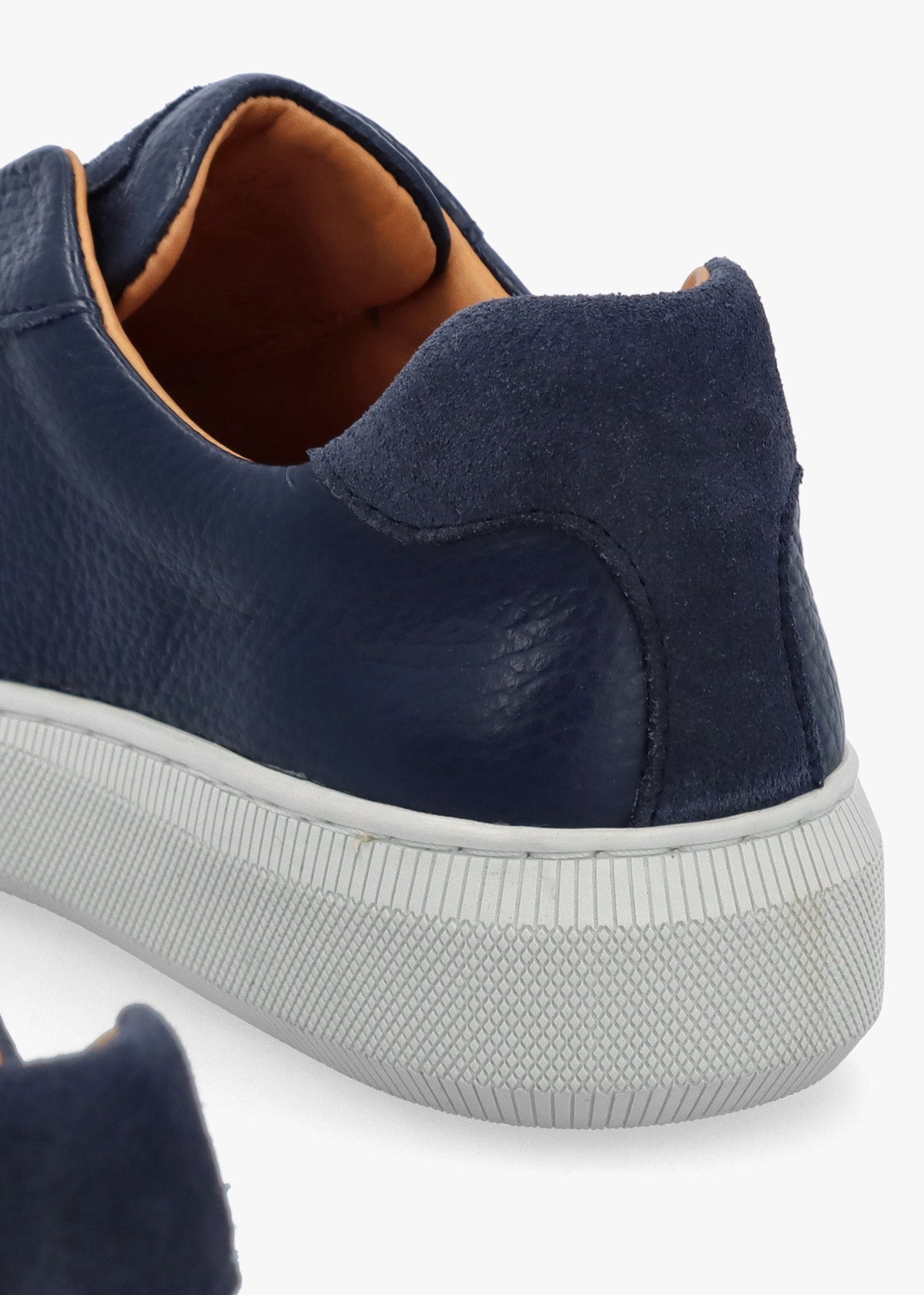 Viola Navy Tumbled Leather Low Profile Trainers
