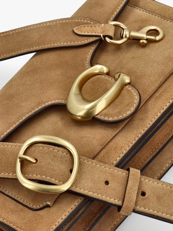 Tabby 26 Sand Suede Shoulder Bag