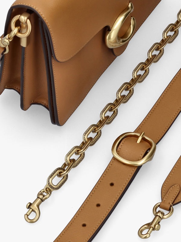 Chain Tabby Honey Brown Leather Shoulder Bag