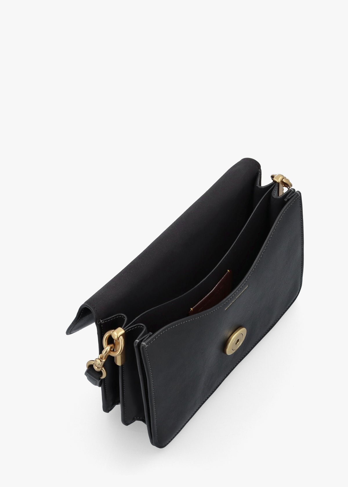 Chain Tabby Black Leather Shoulder Bag