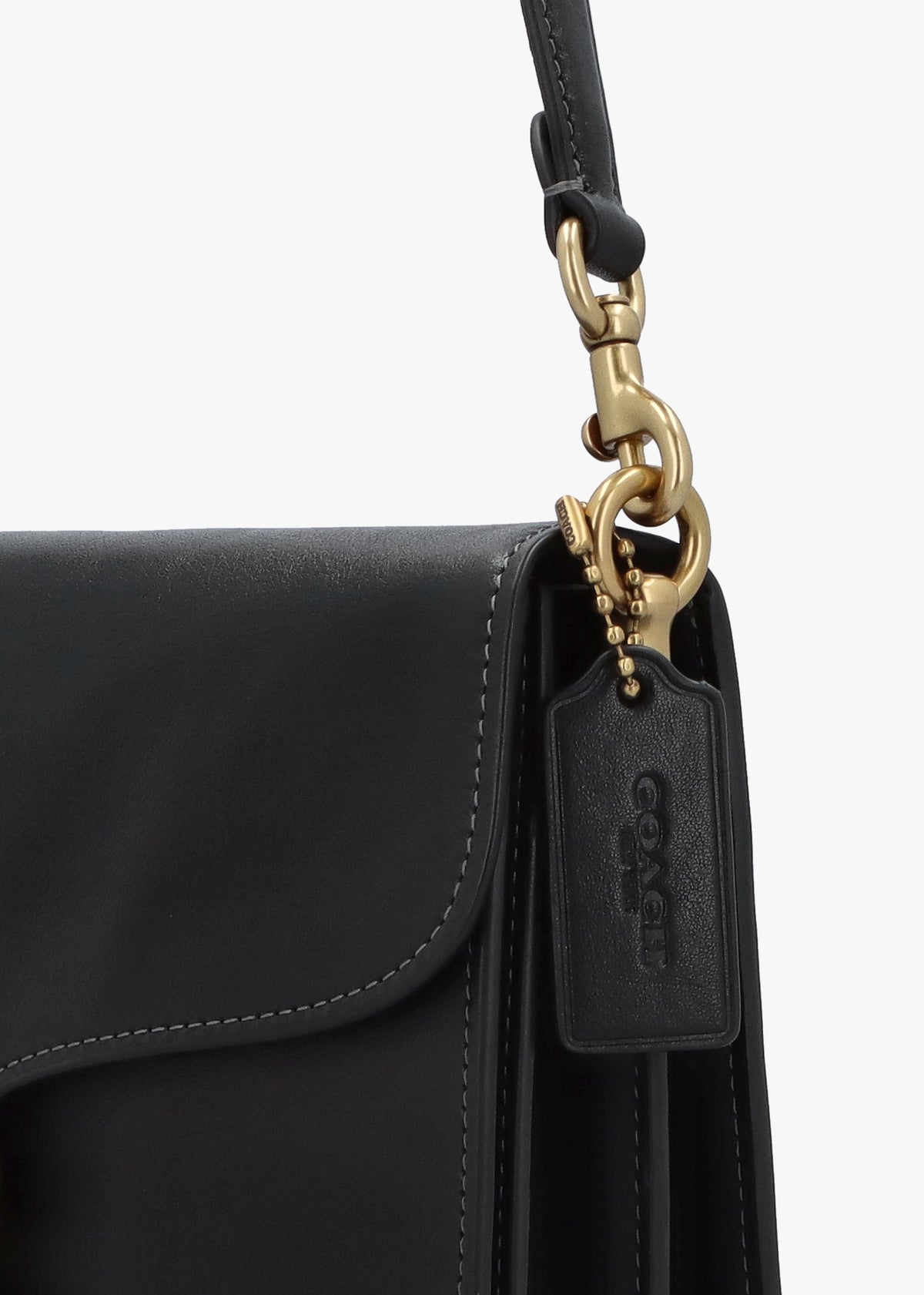 Chain Tabby Black Leather Shoulder Bag