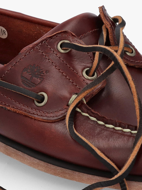 Men’s Classic Lace Up Medium Brown Full Grain Boat Shoes