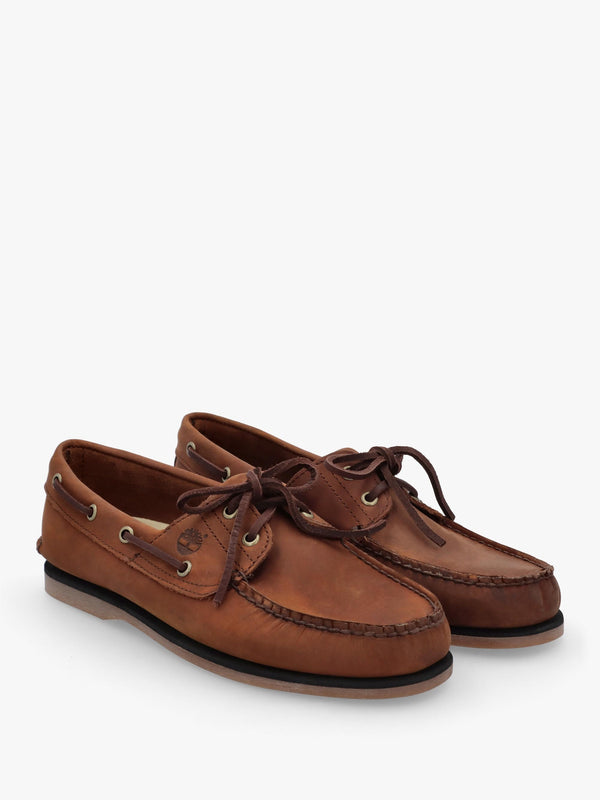 Men’s Classic Lace Up Medium Brown Nubuck Leather Boat Shoes