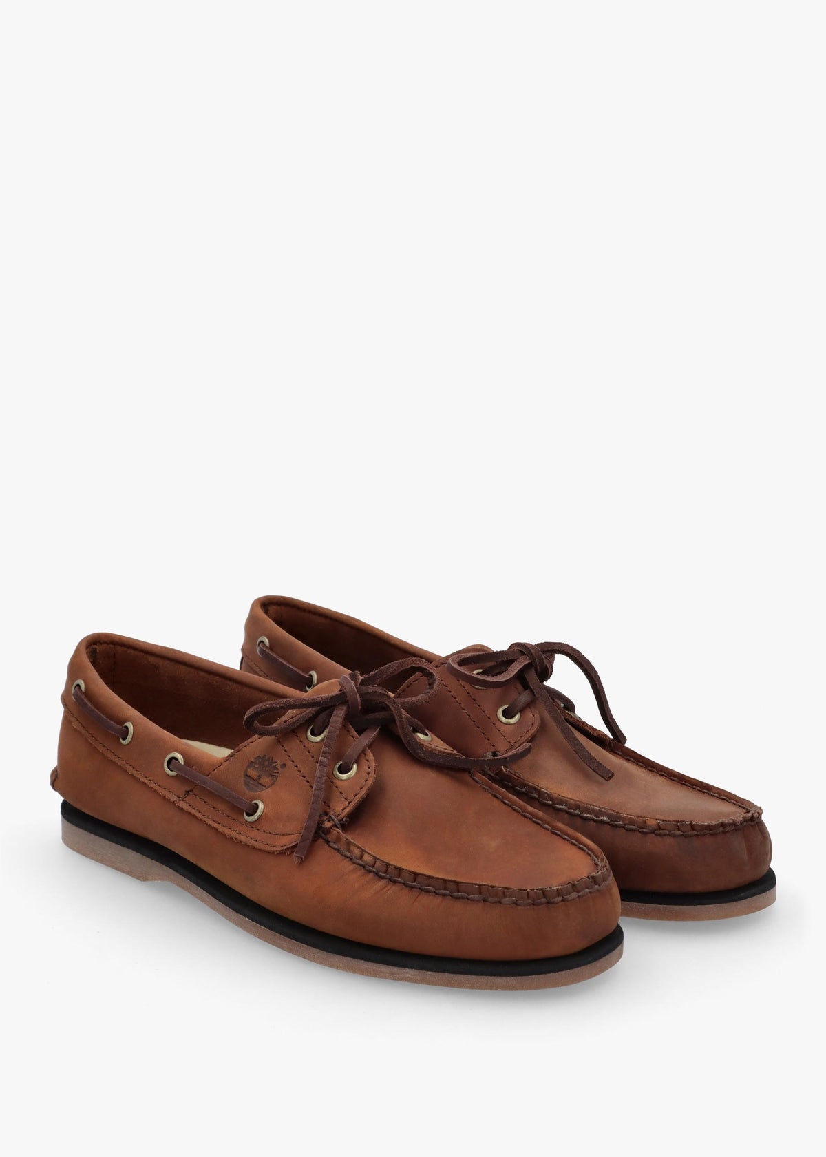 Men’s Classic Lace Up Medium Brown Nubuck Leather Boat Shoes