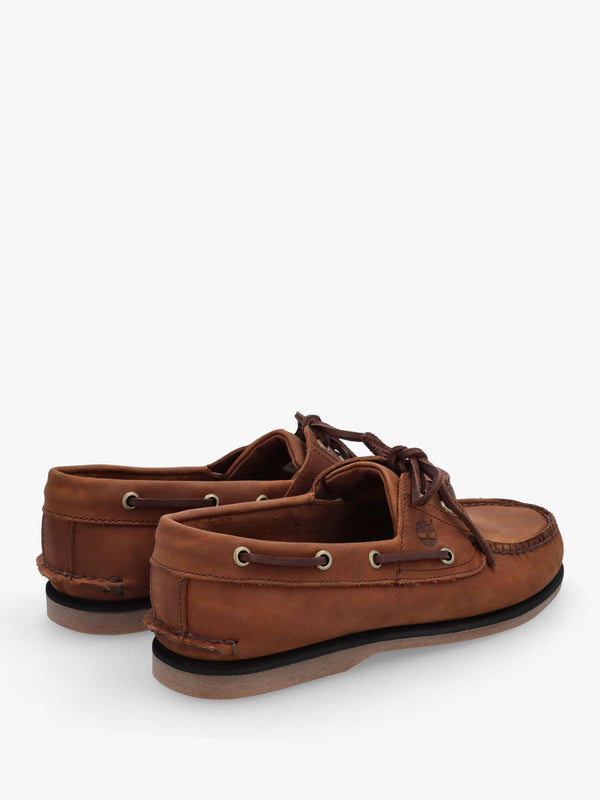 Men’s Classic Lace Up Medium Brown Nubuck Leather Boat Shoes