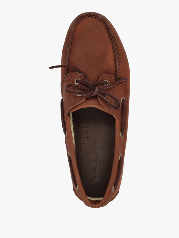 Men’s Classic Lace Up Medium Brown Nubuck Leather Boat Shoes