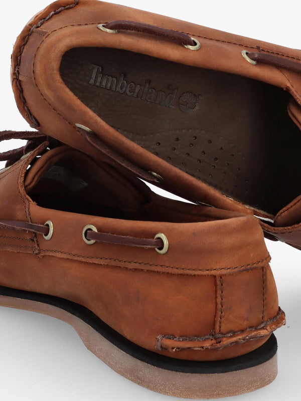 Men’s Classic Lace Up Medium Brown Nubuck Leather Boat Shoes