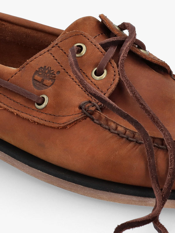 Men’s Classic Lace Up Medium Brown Nubuck Leather Boat Shoes