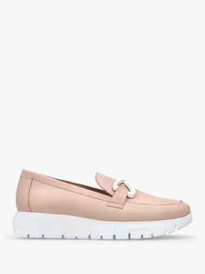 Aura Nude Pink Leather Loafers