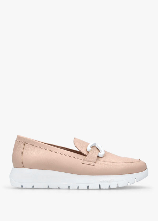 Aura Nude Pink Leather Loafers