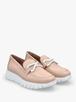Aura Nude Pink Leather Loafers