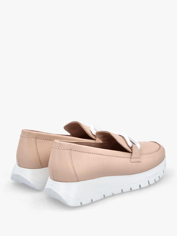 Aura Nude Pink Leather Loafers