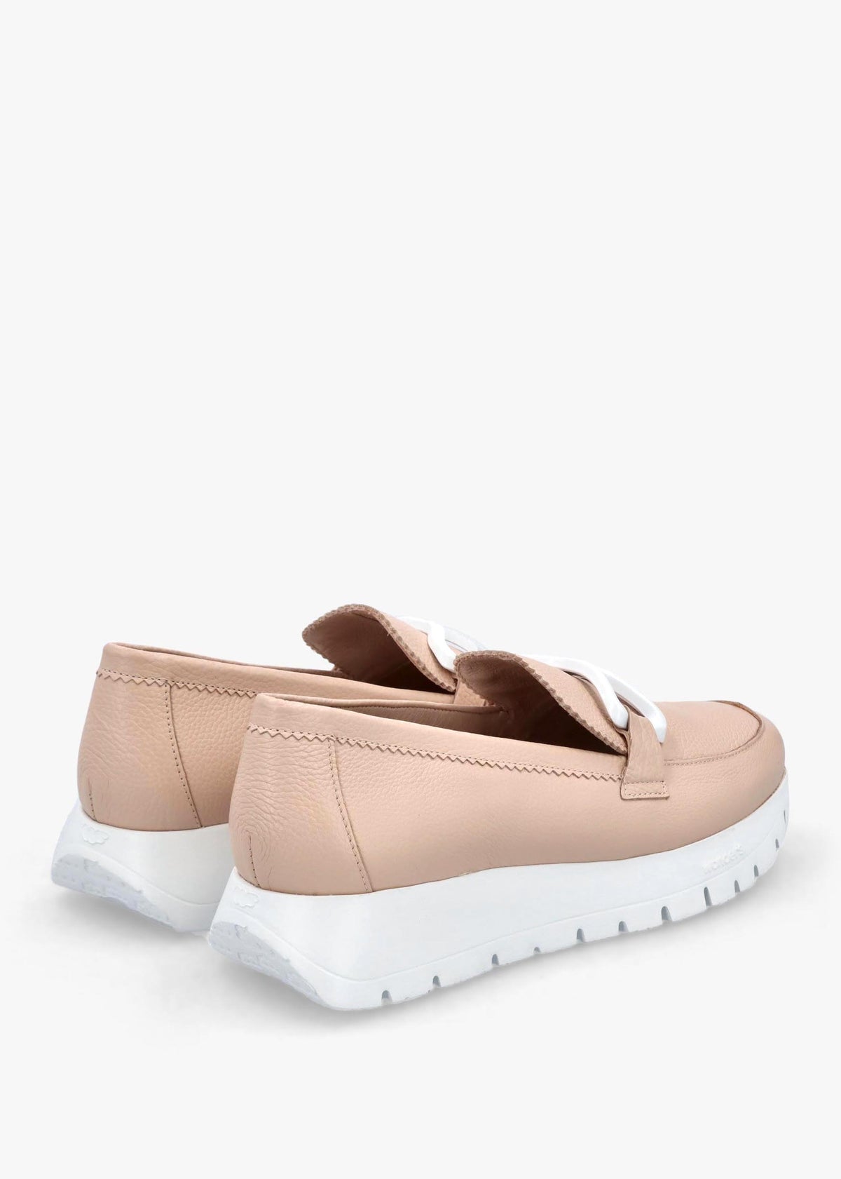 Aura Nude Pink Leather Loafers