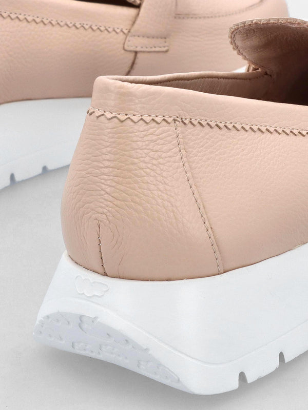 Aura Nude Pink Leather Loafers