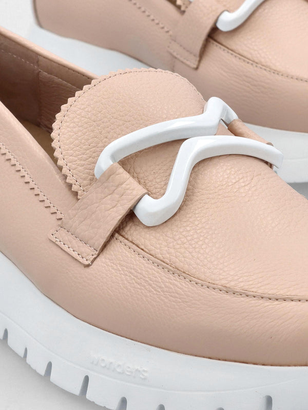 Aura Nude Pink Leather Loafers