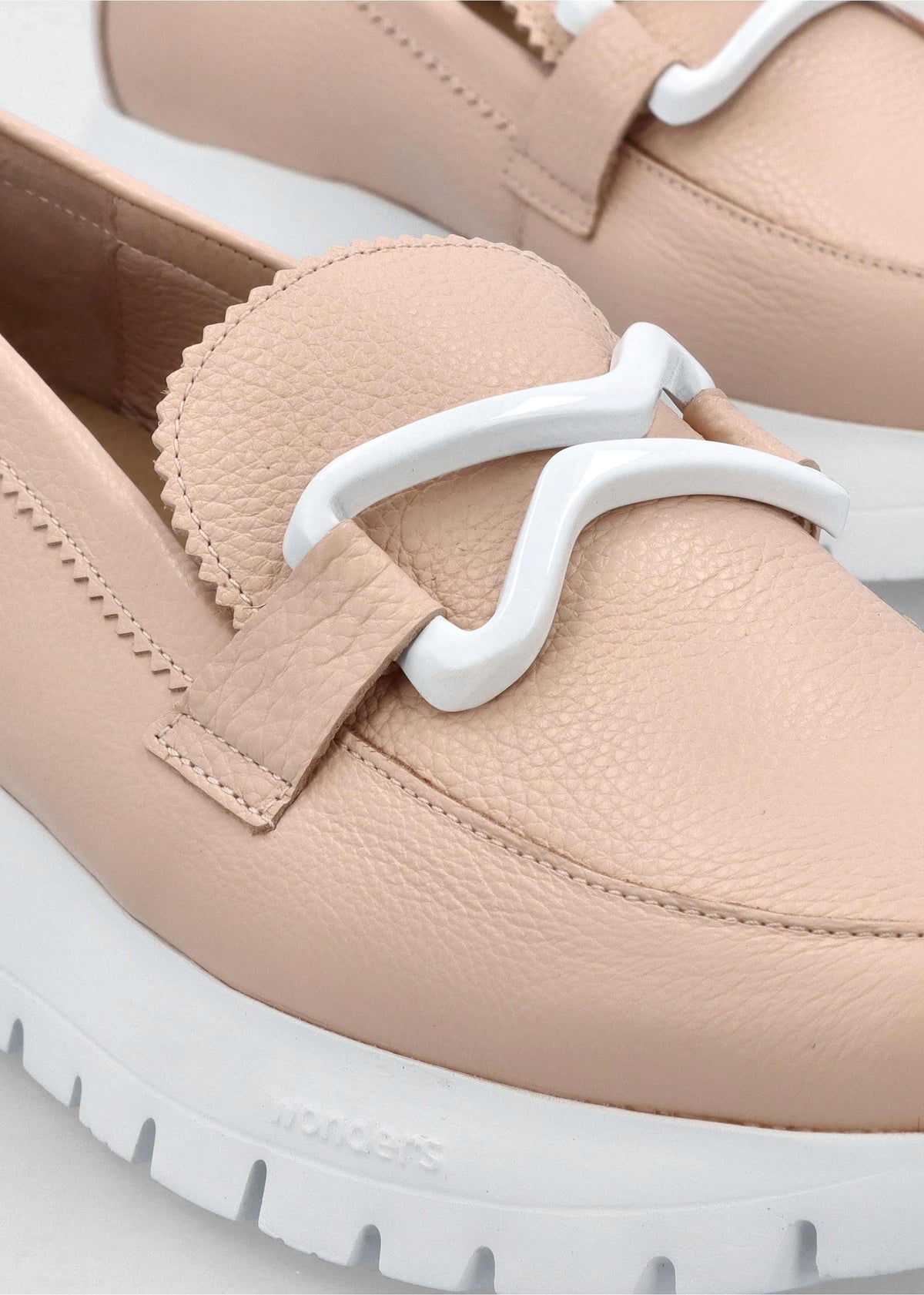 Aura Nude Pink Leather Loafers