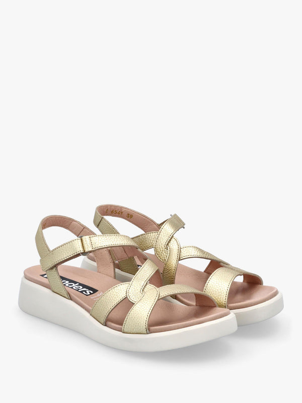 Cordelia Twist Gold Leather Sandals