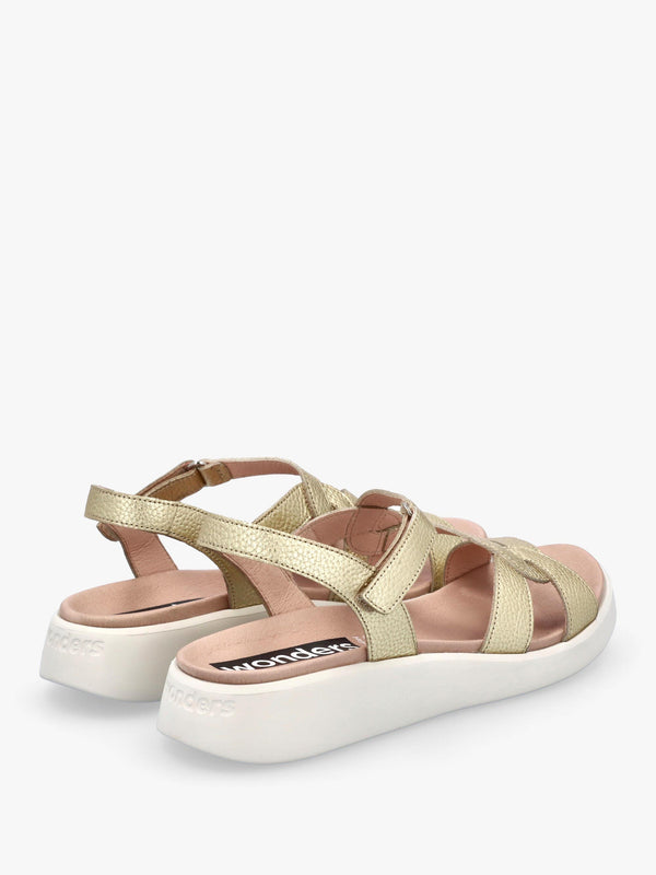 Cordelia Twist Gold Leather Sandals