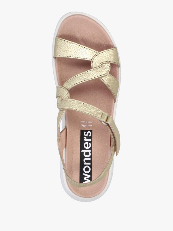 Cordelia Twist Gold Leather Sandals
