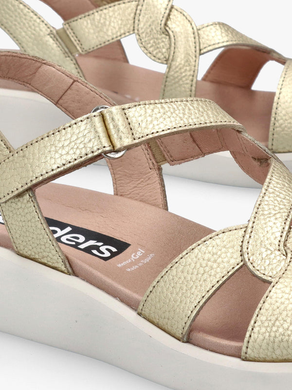 Cordelia Twist Gold Leather Sandals