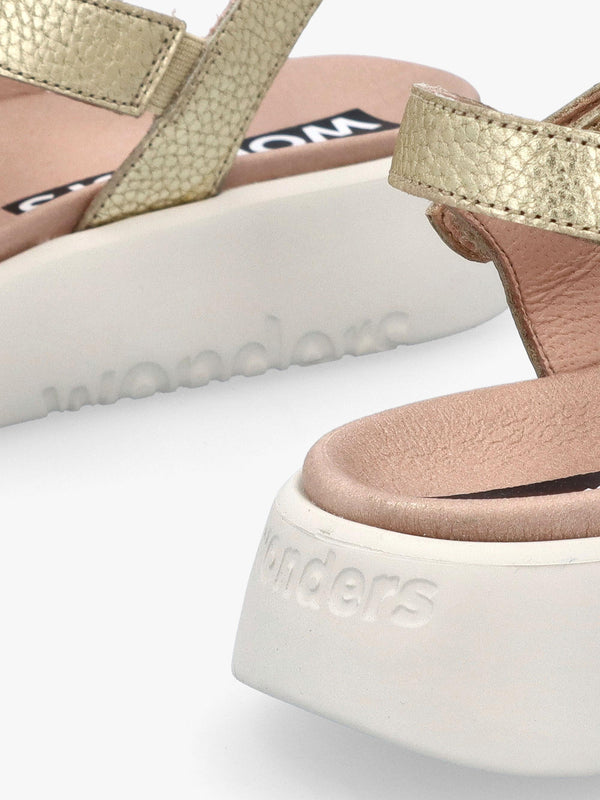 Cordelia Twist Gold Leather Sandals