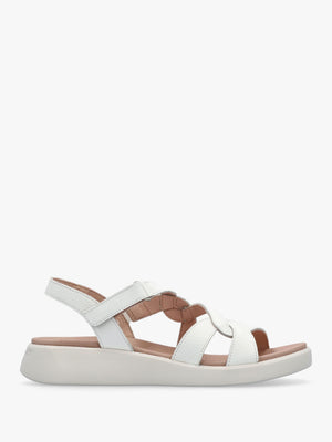 Cordelia Twist Off Leather Sandals in White